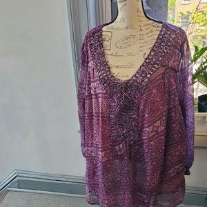 DENIM 24/7 PLUS  BOHO BLOUSE